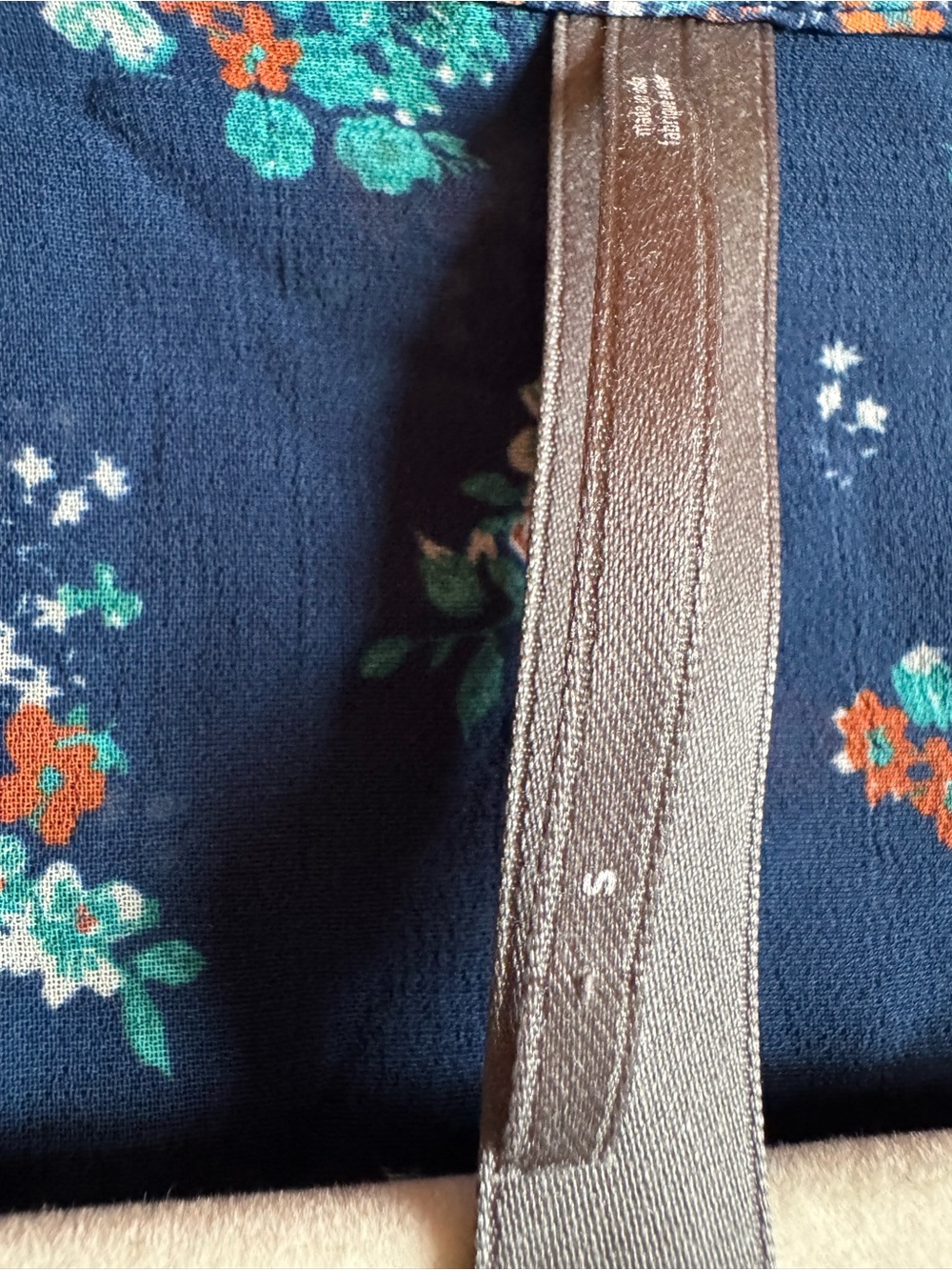 By Anthropologie Sheer Babydoll Floral Blouse Blue Size Small - Picture 5 of 10